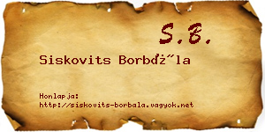 Siskovits Borbála névjegykártya